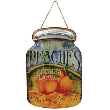 Farm Fresh Peaches Jar Plaque - The Fox Decor